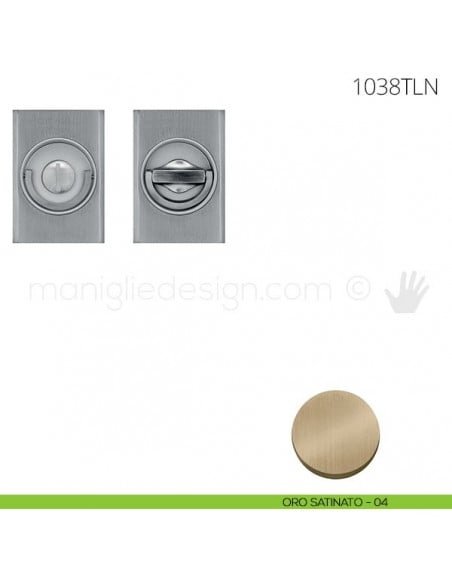 Maniglia per porta a libro Clip Mandelli 1038T con doppio anello senza serratura oro satinato