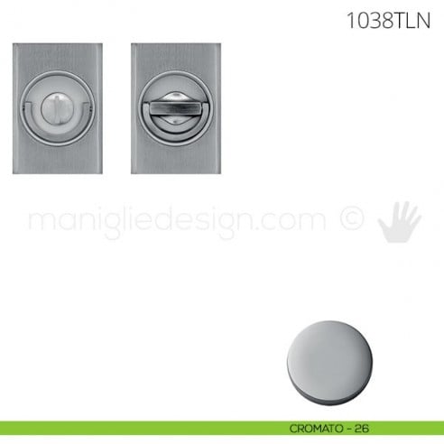 Maniglia per porta a libro Clip Mandelli 1038T con doppio anello senza serratura cromato