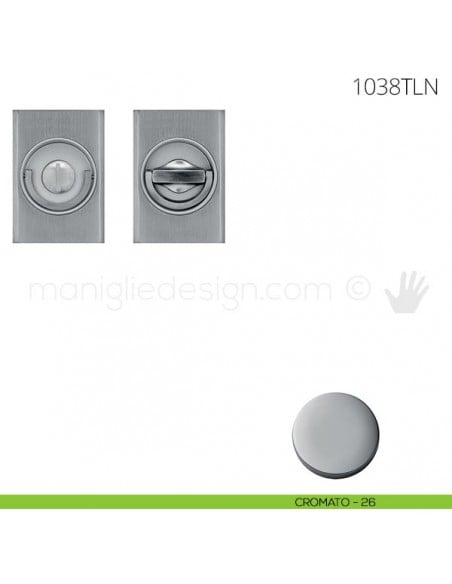 Maniglia per porta a libro Clip Mandelli 1038T con doppio anello senza serratura cromato