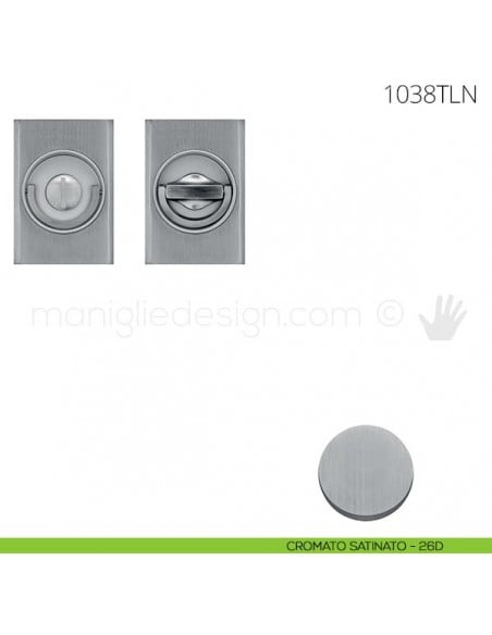 Maniglia per porta a libro Clip Mandelli 1038T con doppio anello senza serratura cromato satinato