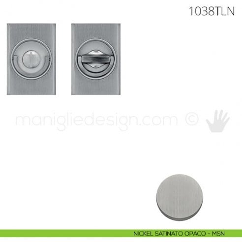 Maniglia per porta a libro Clip Mandelli 1038T con doppio anello senza serratura nickel satinato opaco