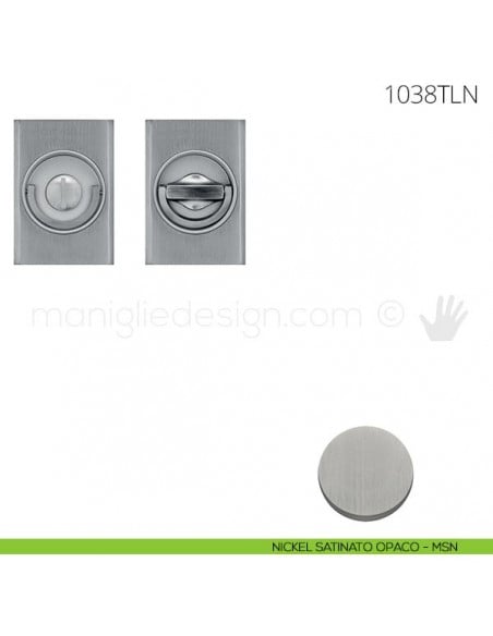 Maniglia per porta a libro Clip Mandelli 1038T con doppio anello senza serratura nickel satinato opaco