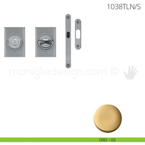 Maniglia per porta a libro Clip Mandelli 1038T con doppio anello con serratura oro