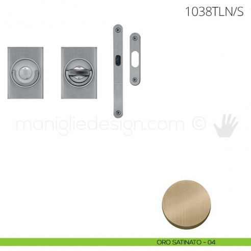 Maniglia per porta a libro Clip Mandelli 1038T con doppio anello con serratura oro satinato