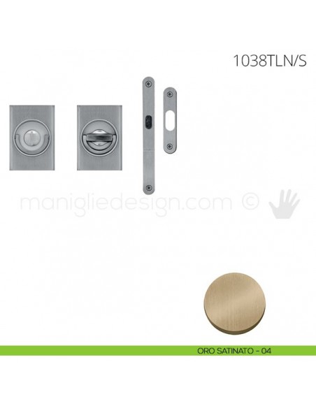 Maniglia per porta a libro Clip Mandelli 1038T con doppio anello con serratura oro satinato