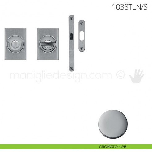 Maniglia per porta a libro Clip Mandelli 1038T con doppio anello con serratura cromato