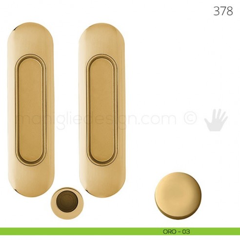 Maniglia per porta scorrevole Clip Mandelli 378 senza serratura oro