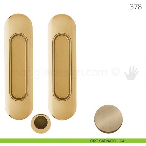 Maniglia per porta scorrevole Clip Mandelli 378 senza serratura oro satinato