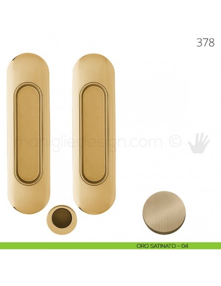 Maniglia per porta scorrevole Clip Mandelli 378 senza serratura oro satinato