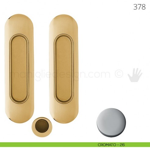 Maniglia per porta scorrevole Clip Mandelli 378 senza serratura cromato