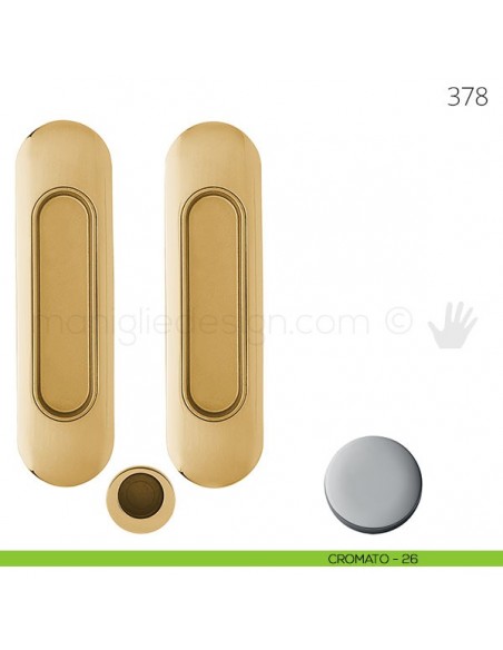 Maniglia per porta scorrevole Clip Mandelli 378 senza serratura cromato