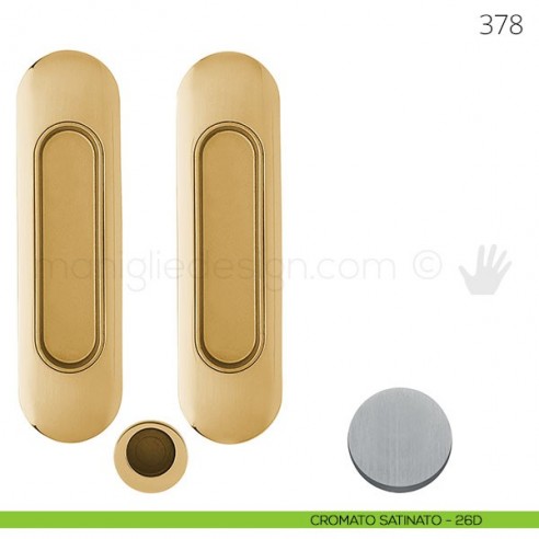 Maniglia per porta scorrevole Clip Mandelli 378 senza serratura cromato satinato