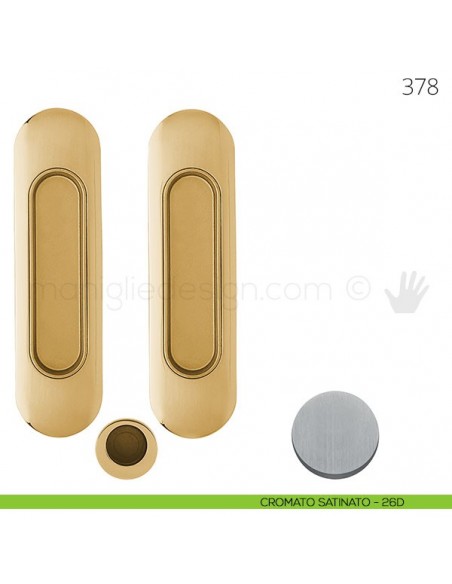 Maniglia per porta scorrevole Clip Mandelli 378 senza serratura cromato satinato