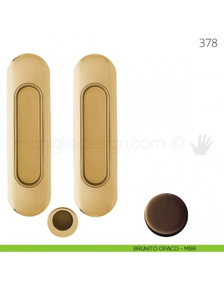 Maniglia per porta scorrevole Clip Mandelli 378 senza serratura brunito opaco