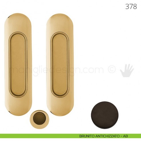 Maniglia per porta scorrevole Clip Mandelli 378 senza serratura brunito antichizzato