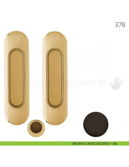 Maniglia per porta scorrevole Clip Mandelli 378 senza serratura brunito antichizzato