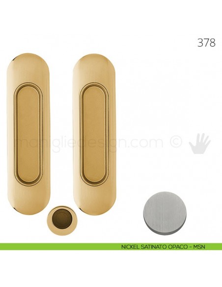 Maniglia per porta scorrevole Clip Mandelli 378 senza serratura nickel satinato opaco