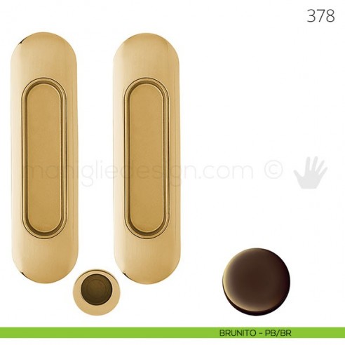 Maniglia per porta scorrevole Clip Mandelli 378 senza serratura brunito