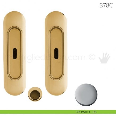 Maniglia per porta scorrevole Clip Mandelli 378 con chiave senza serratura cromato