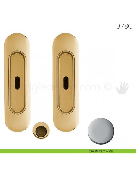 Maniglia per porta scorrevole Clip Mandelli 378 con chiave senza serratura cromato