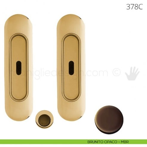 Maniglia per porta scorrevole Clip Mandelli 378 con chiave senza serratura brunito opaco