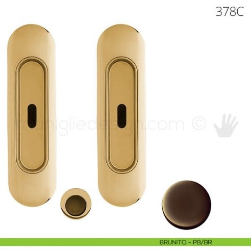 Maniglia per porta scorrevole Clip Mandelli 378 con chiave senza serratura brunito