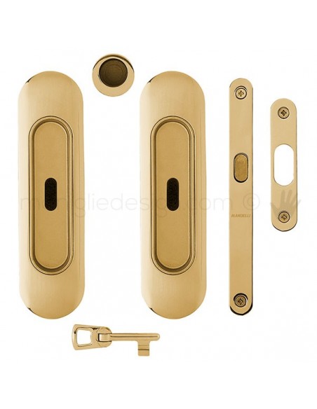 Maniglia per porta scorrevole Clip Mandelli 378 con chiave e serratura