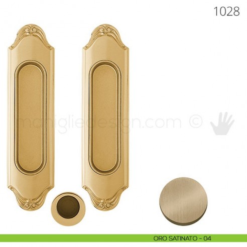 Maniglia per porta scorrevole Clip Mandelli 1028 senza serratura oro satinato