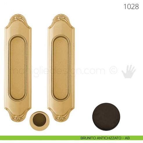 Maniglia per porta scorrevole Clip Mandelli 1028 senza serratura brunito antichizzato