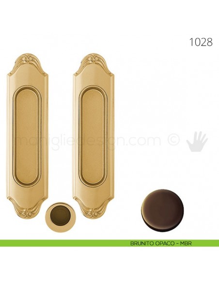 Maniglia per porta scorrevole Clip Mandelli 1028 senza serratura brunito opaco