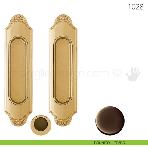 Maniglia per porta scorrevole Clip Mandelli 1028 senza serratura brunito
