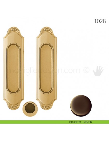 Maniglia per porta scorrevole Clip Mandelli 1028 senza serratura brunito