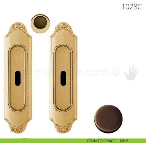 Maniglia per porta scorrevole Clip Mandelli 1028 con chiave senza serratura brunito opaco