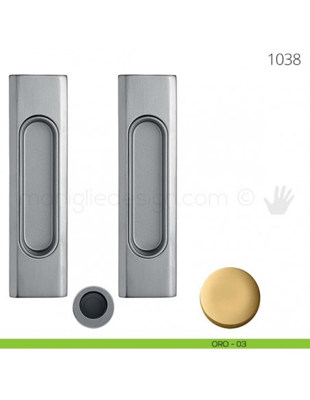 Maniglia per porta scorrevole Clip Mandelli 1038 senza serratura oro