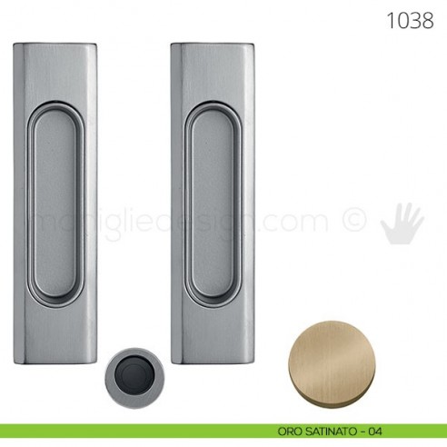 Maniglia per porta scorrevole Clip Mandelli 1038 senza serratura oro satinato