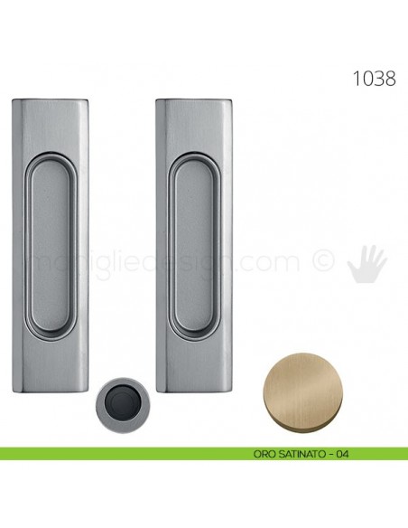 Maniglia per porta scorrevole Clip Mandelli 1038 senza serratura oro satinato