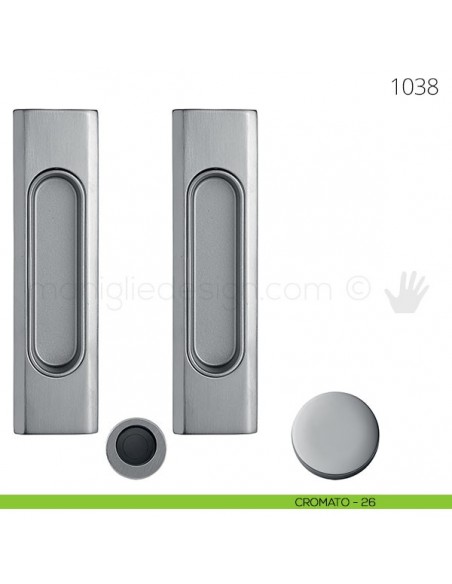 Maniglia per porta scorrevole Clip Mandelli 1038 senza serratura cromato