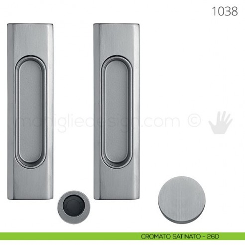 Maniglia per porta scorrevole Clip Mandelli 1038 senza serratura cromato satinato