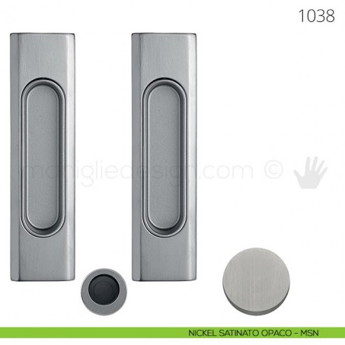 Maniglia per porta scorrevole Clip Mandelli 1038 senza serratura nickel satinato opaco