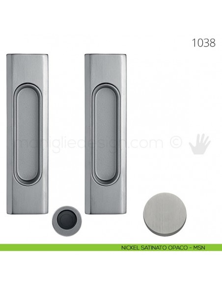 Maniglia per porta scorrevole Clip Mandelli 1038 senza serratura nickel satinato opaco