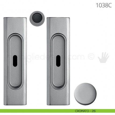 Maniglia per porta scorrevole Clip Mandelli 1038 con chiave senza serratura cromato