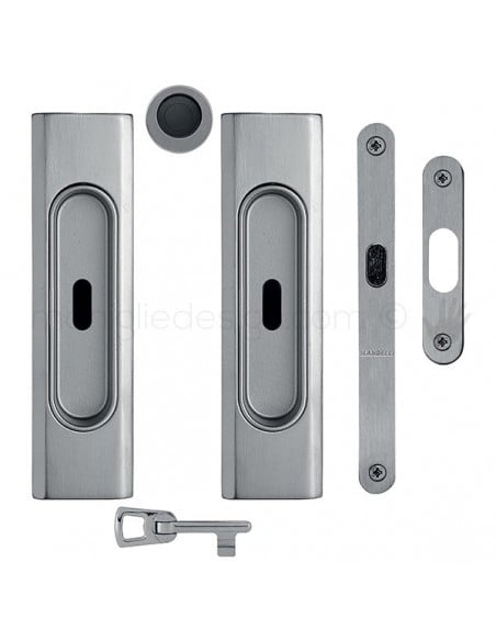 Maniglia per porta scorrevole Clip Mandelli 1038 con chiave e serratura