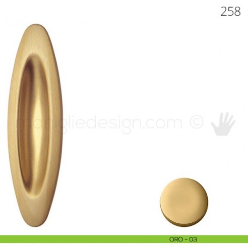 Maniglia per porta scorrevole Mandelli 258 senza foro chiave oro