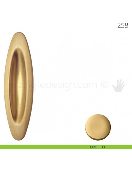 Maniglia per porta scorrevole Mandelli 258 senza foro chiave oro