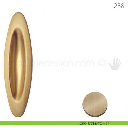 Maniglia per porta scorrevole Mandelli 258 senza foro chiave oro satinato