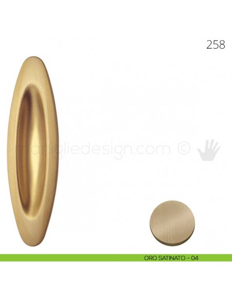 Maniglia per porta scorrevole Mandelli 258 senza foro chiave oro satinato