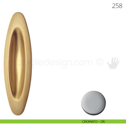 Maniglia per porta scorrevole Mandelli 258 senza foro chiave cromato