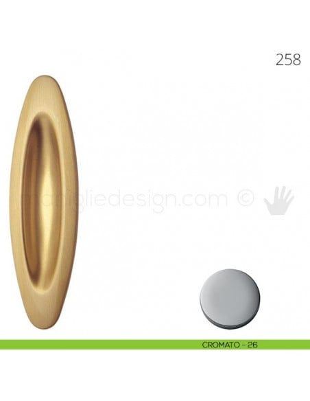 Maniglia per porta scorrevole Mandelli 258 senza foro chiave cromato