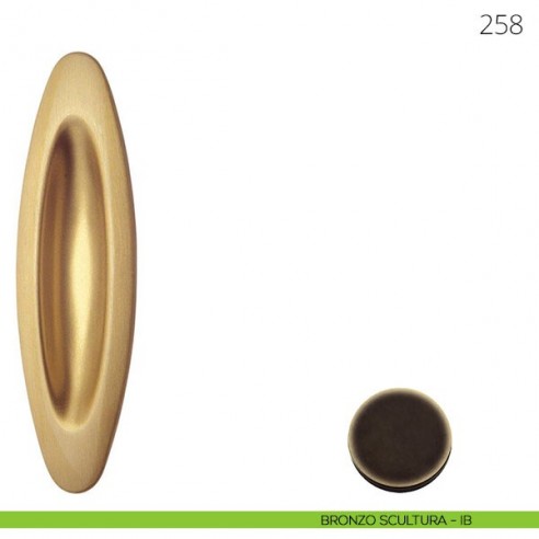 Maniglia per porta scorrevole Mandelli 258 senza foro chiave bronzo scultura