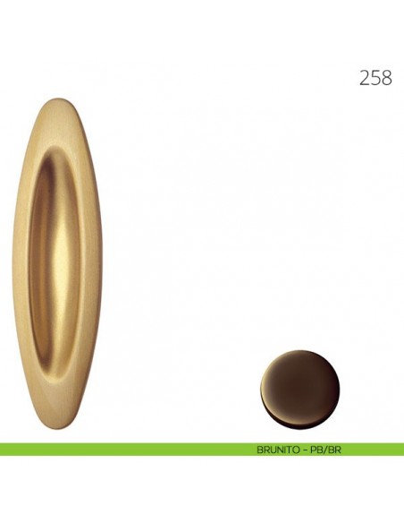 Maniglia per porta scorrevole Mandelli 258 senza foro chiave brunito